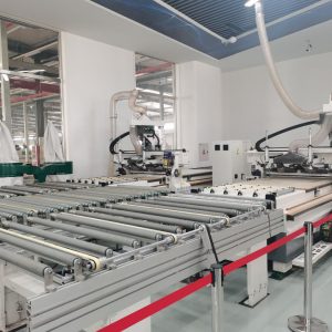 CNC nesting cell with cutting drilling for wood cabinet making manufacture